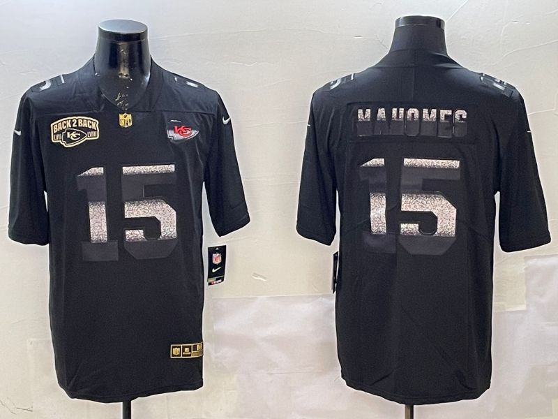 Men Kansas City Chiefs 15 Mahomes Black 2025 Nike Fashion Limited NFL Jersey style 5